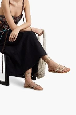 Ancient Greek Sandals Artemis De Gabies Metallic Leather Sandals -Ancient Greek Sandals w1020 q80 115