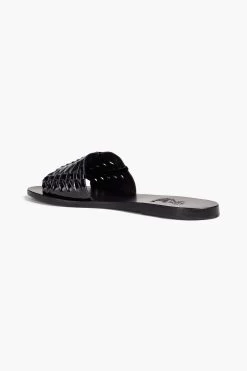 Ancient Greek Sandals Taygete Braided Patent-leather Slides