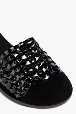 Ancient Greek Sandals Taygete Braided Patent-leather Slides -Ancient Greek Sandals w1020 q80 277