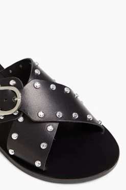 Ancient Greek Sandals Pella Crystal-embellished Leather Slides -Ancient Greek Sandals w1020 q80 29