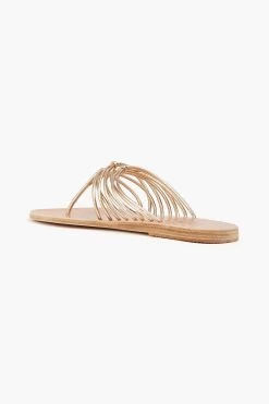 Ancient Greek Sandals Iria Knotted Metallic Faux Leather Sandals -Ancient Greek Sandals w1020 q80 372