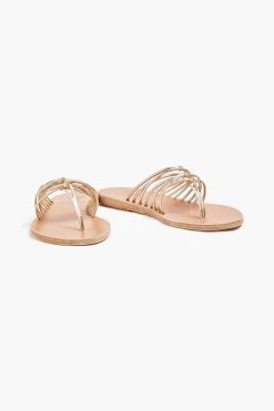 Ancient Greek Sandals Iria Knotted Metallic Faux Leather Sandals -Ancient Greek Sandals w1020 q80 375