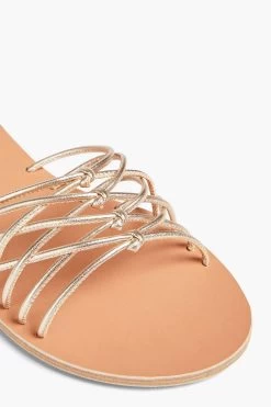 Ancient Greek Sandals Andrea Knotted Metallic Faux Leather Slides -Ancient Greek Sandals w1020 q80 413