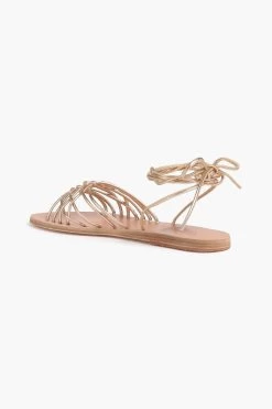 Ancient Greek Sandals Alexandra Knotted Metallic Faux Leather Sandals
