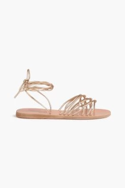 Ancient Greek Sandals Alexandra Knotted Metallic Faux Leather Sandals -Ancient Greek Sandals w1020 q80 471