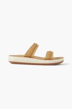 Ancient Greek Sandals Melissanthi Leather-trimmed Raffia Slides -Ancient Greek Sandals w1020 q80 547