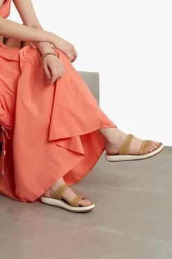 Ancient Greek Sandals Melissanthi Leather-trimmed Raffia Slides -Ancient Greek Sandals w1020 q80 548