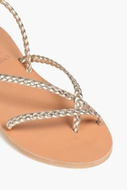 Ancient Greek Sandals Yianna Braided Metallic Leather Slingback Sandals -Ancient Greek Sandals w1020 q80 85