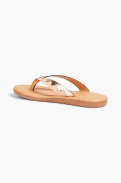 Ancient Greek Sandals Ammos Two-tone Metallic Leather Sandals