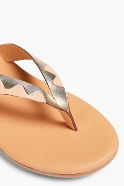 Ancient Greek Sandals Ammos Two-tone Metallic Leather Sandals -Ancient Greek Sandals w1020 q80 93